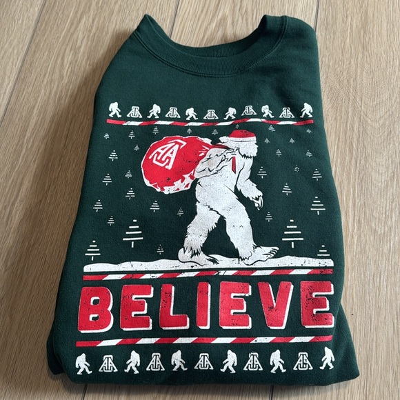 Ugly Christmas Sweater Big Foot Believe Sweatshirt| Hike, Appalachian Trail - Picture 1 of 6